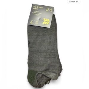 All in Motion Dark Gray No-Show Socks - 6 Pack